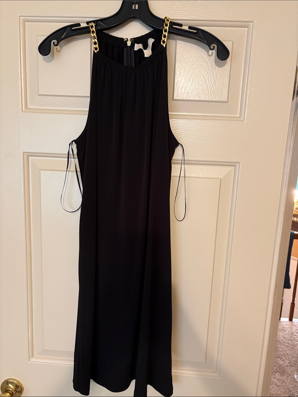 Michael Kors Black Chain-Strap Mini Dress